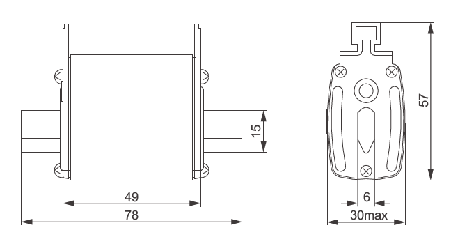 Tama&ntilde;o del enlace del fusible NH00