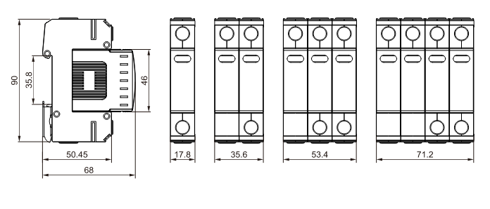 Tama&ntilde;o CAU5-T2-20kA