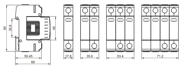 Tama&ntilde;o CAU5-T2-40-AC-SPD