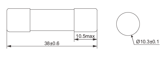 Tama&ntilde;o del eslab&oacute;n fusible gPV de 10x38 mm